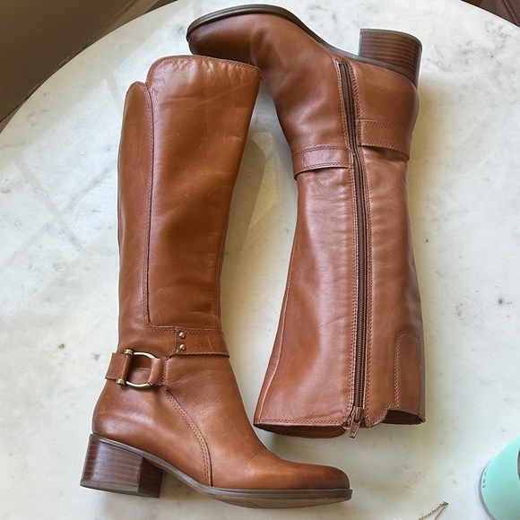 Naturalizer Brown Leather Knee-High Boots size 6 - Picture 1 of 9